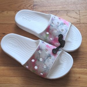 Worn Once! Tie dye Crocs